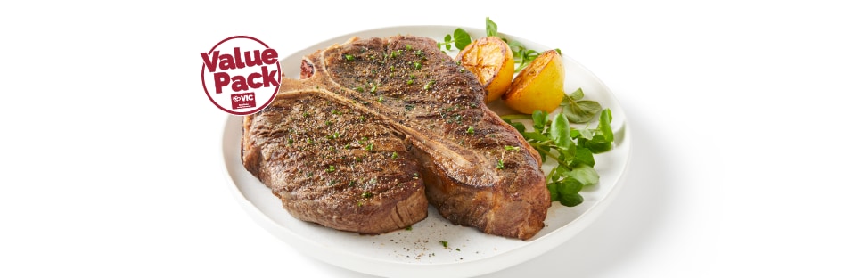 Value Pack T-Bone or Porterhouse Steaks - $8.99 per lb. 