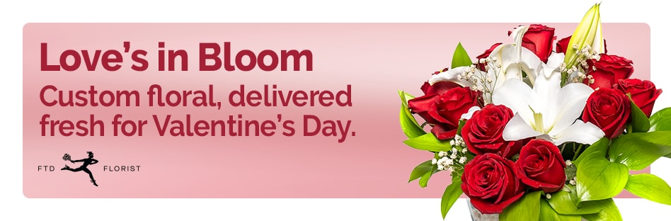 Custom floral arrangements, delivered fresh for Valentine's Day! 