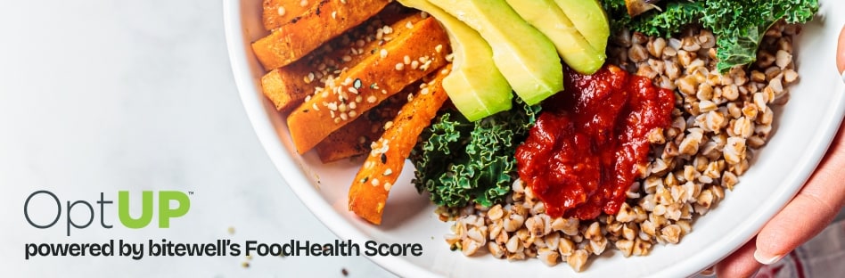 OptUP Powered By Bitewell’s FoodHealth Score